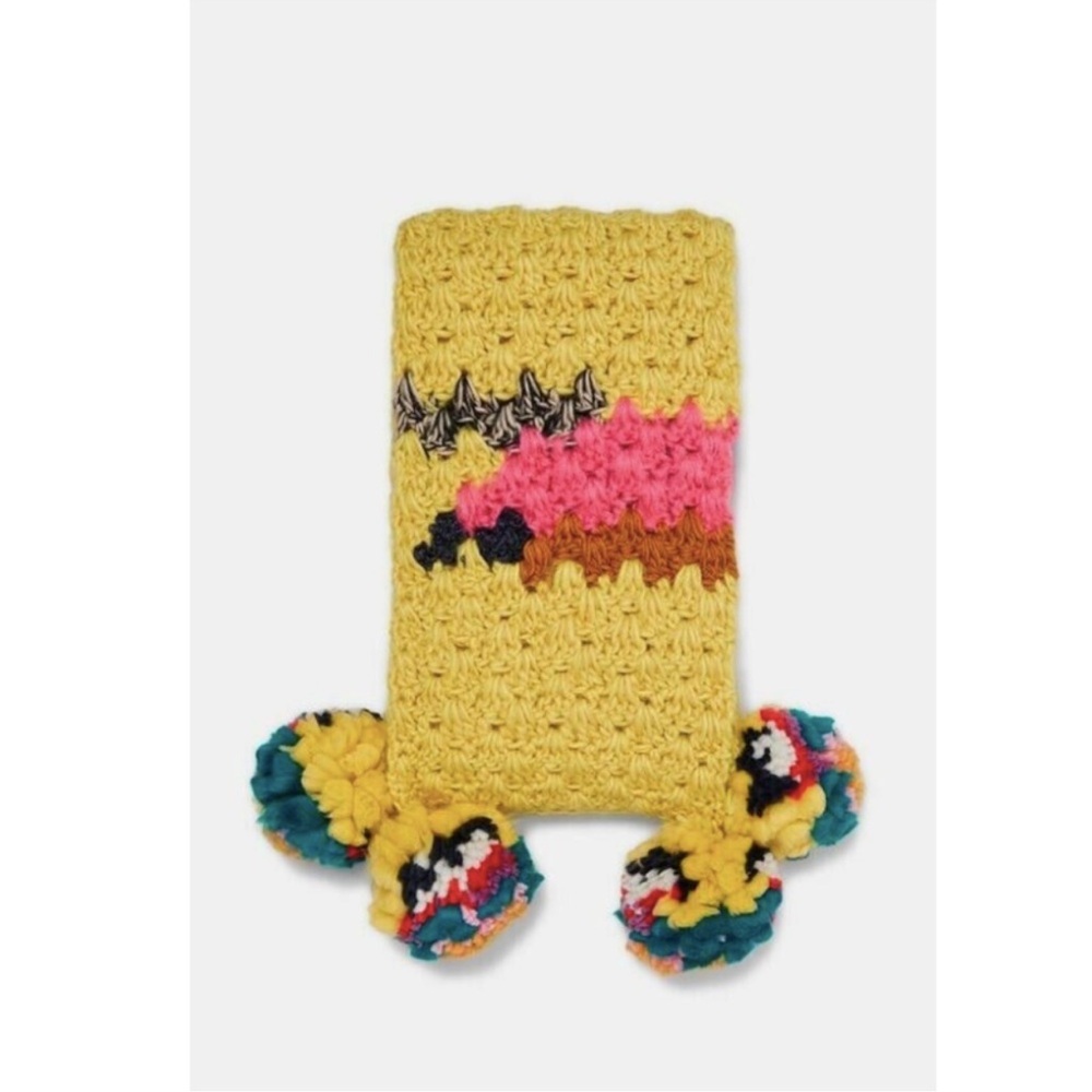 ZARA HANDMADE POM POM SOFT WINTER KNIT SCARF - Picture 3 of 7